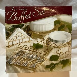 4-pc Deluxe Buffet serving set - color : Gold